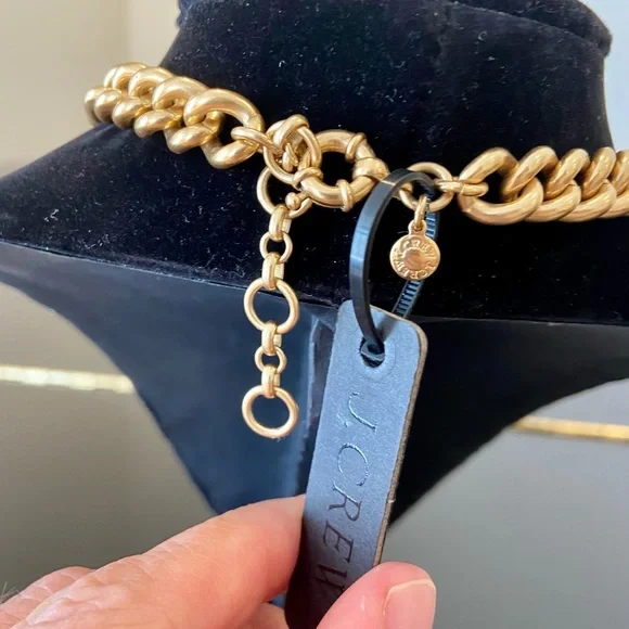 NWT preppy luxury J. Crew flower crystal and tortoise statement necklace